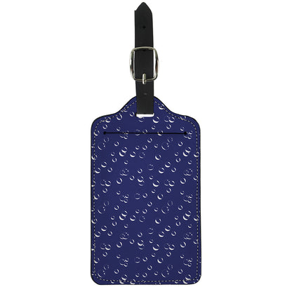 Blue And White Bubble Pattern Print Luggage Tag