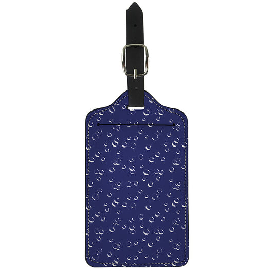 Blue And White Bubble Pattern Print Luggage Tag