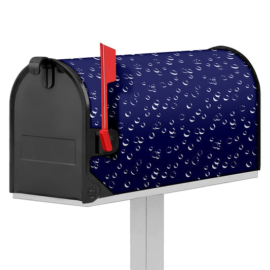 Blue And White Bubble Pattern Print Mailbox Cover