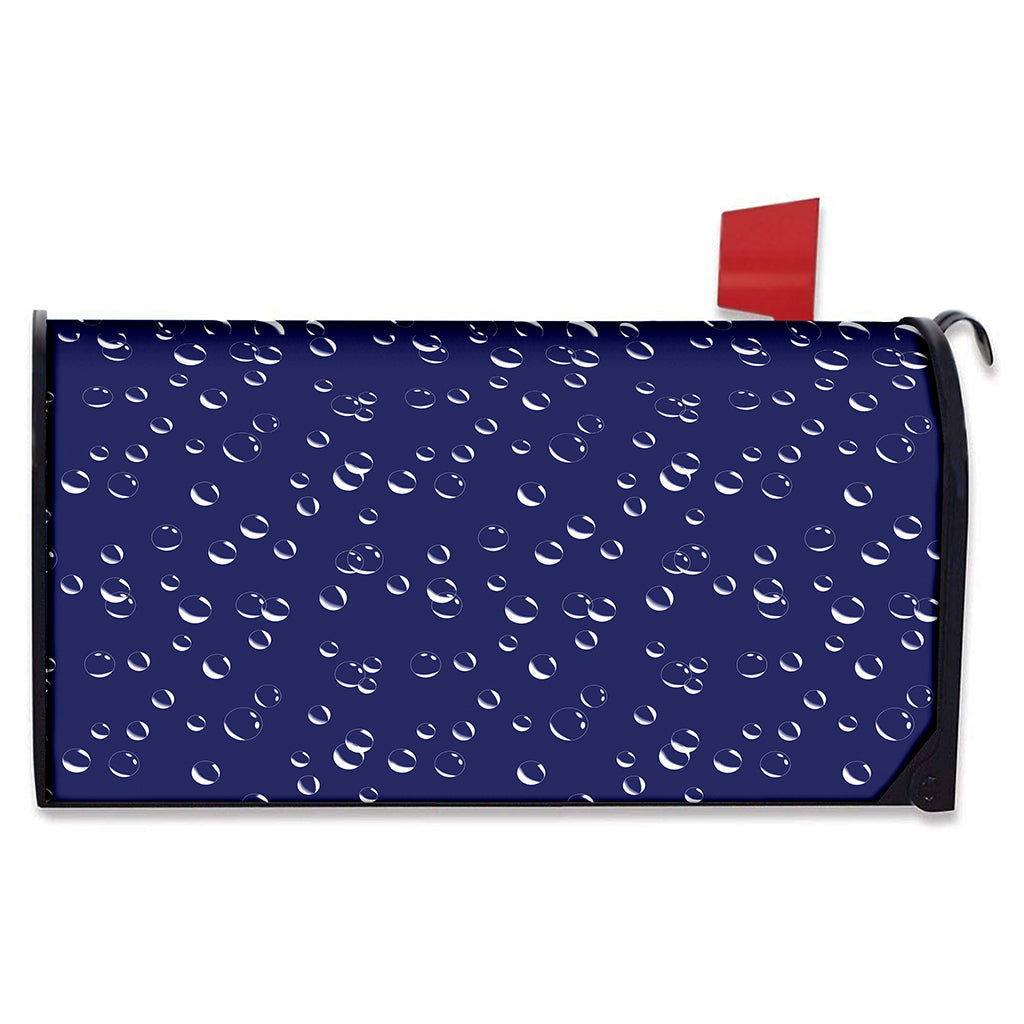 Blue And White Bubble Pattern Print Mailbox Cover