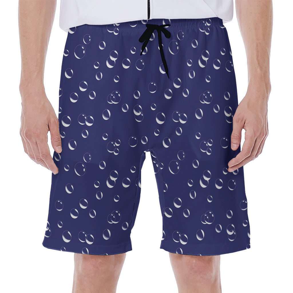 Blue And White Bubble Pattern Print Men's Beach Shorts