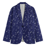 Blue And White Bubble Pattern Print Men's Blazer