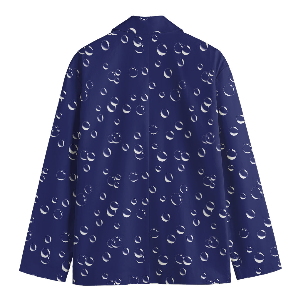 Blue And White Bubble Pattern Print Men's Blazer