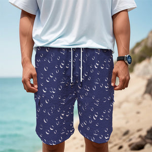 Blue And White Bubble Pattern Print Men's Cargo Shorts