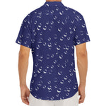 Blue And White Bubble Pattern Print Men's Deep V-Neck Shirt