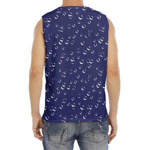 Blue And White Bubble Pattern Print Men's Fitness Tank Top