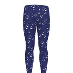 Blue And White Bubble Pattern Print Men's leggings