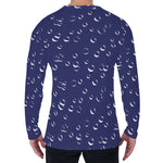 Blue And White Bubble Pattern Print Men's Long Sleeve T-Shirt