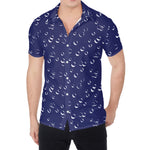 Blue And White Bubble Pattern Print Men's Shirt