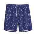 Blue And White Bubble Pattern Print Men's Athletic Shorts
