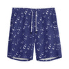 Blue And White Bubble Pattern Print Men's Sports Shorts