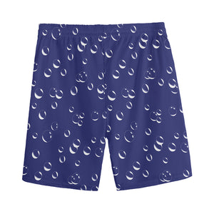 Blue And White Bubble Pattern Print Men's Sports Shorts