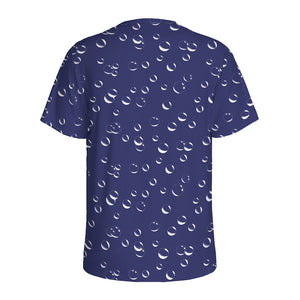 Blue And White Bubble Pattern Print Men's Sports T-Shirt