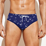 Blue And White Bubble Pattern Print Men's Swim Briefs