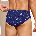 Blue And White Bubble Pattern Print Men's Swim Briefs