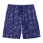 Blue And White Bubble Pattern Print Men's Swim Trunks