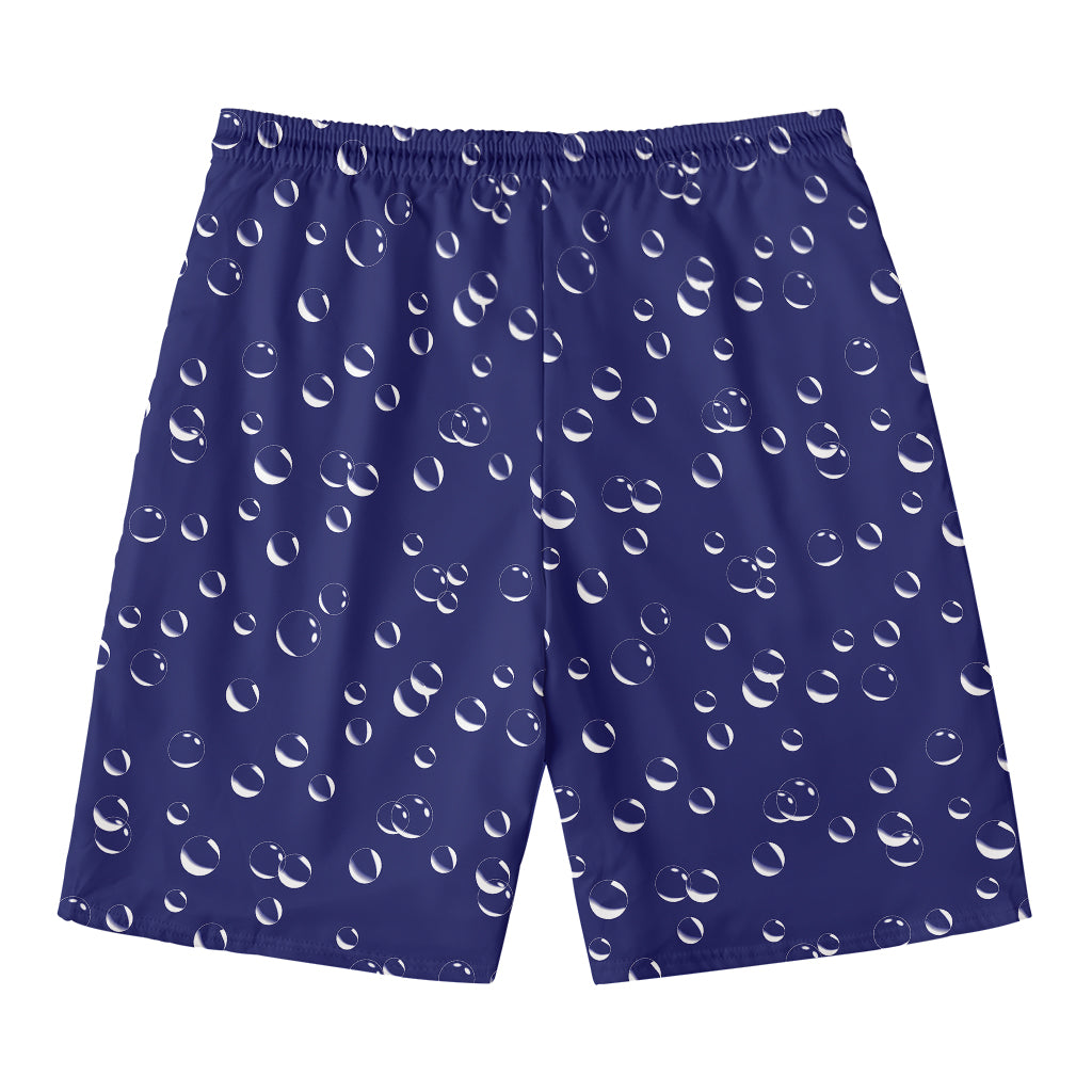 Blue And White Bubble Pattern Print Men's Swim Trunks