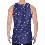 Blue And White Bubble Pattern Print Men's Velvet Tank Top