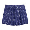 Blue And White Bubble Pattern Print Mesh Shorts