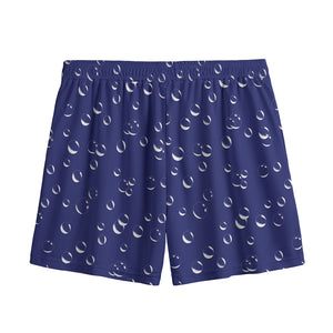 Blue And White Bubble Pattern Print Mesh Shorts