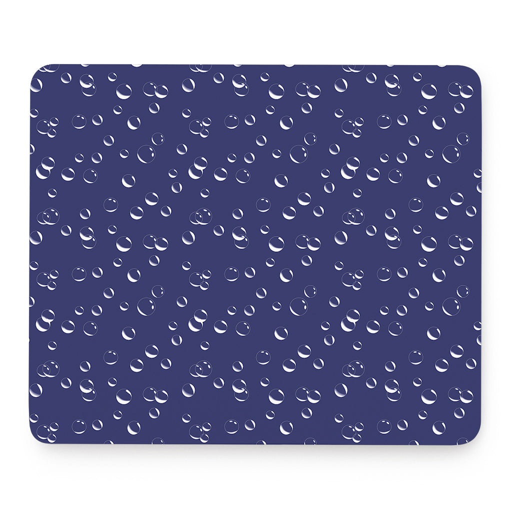 Blue And White Bubble Pattern Print Mouse Pad