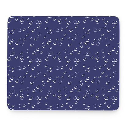 Blue And White Bubble Pattern Print Mouse Pad