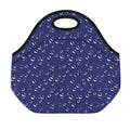 Blue And White Bubble Pattern Print Neoprene Lunch Bag