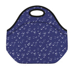 Blue And White Bubble Pattern Print Neoprene Lunch Bag