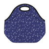 Blue And White Bubble Pattern Print Neoprene Lunch Bag