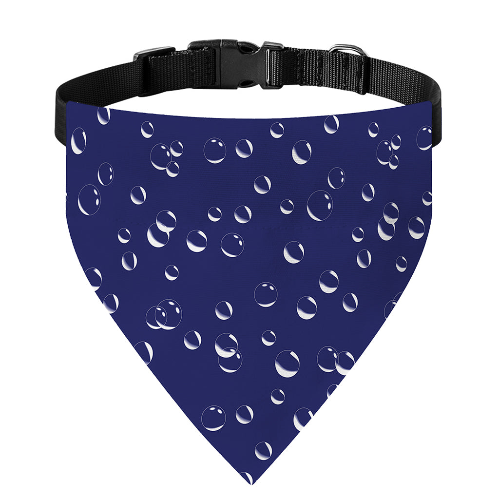 Blue And White Bubble Pattern Print Over The Collar Dog Bandana