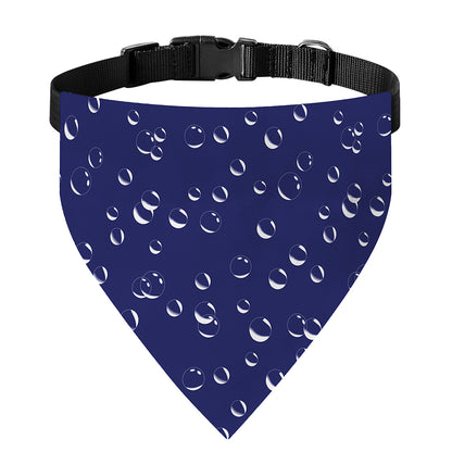 Blue And White Bubble Pattern Print Over The Collar Dog Bandana