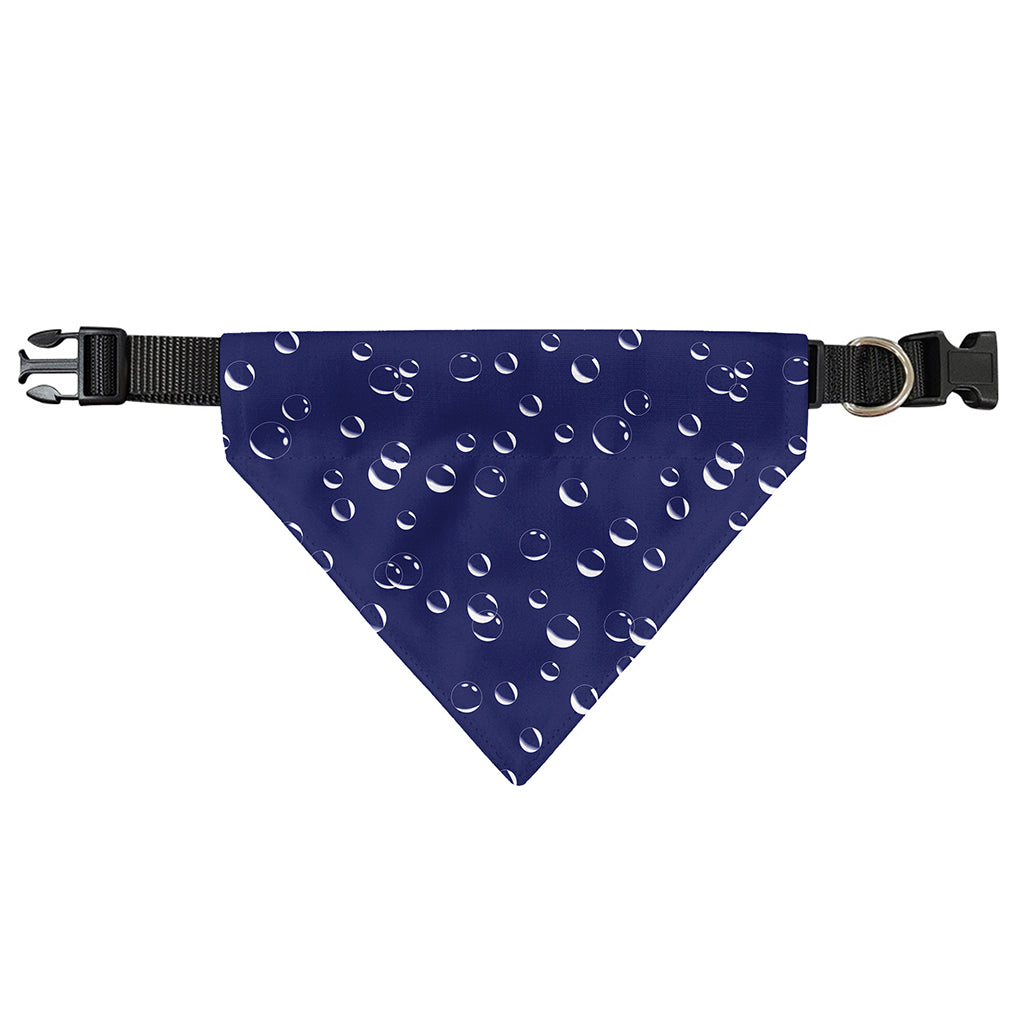Blue And White Bubble Pattern Print Over The Collar Dog Bandana
