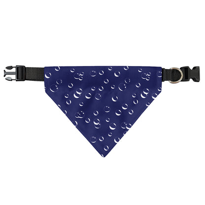 Blue And White Bubble Pattern Print Over The Collar Dog Bandana