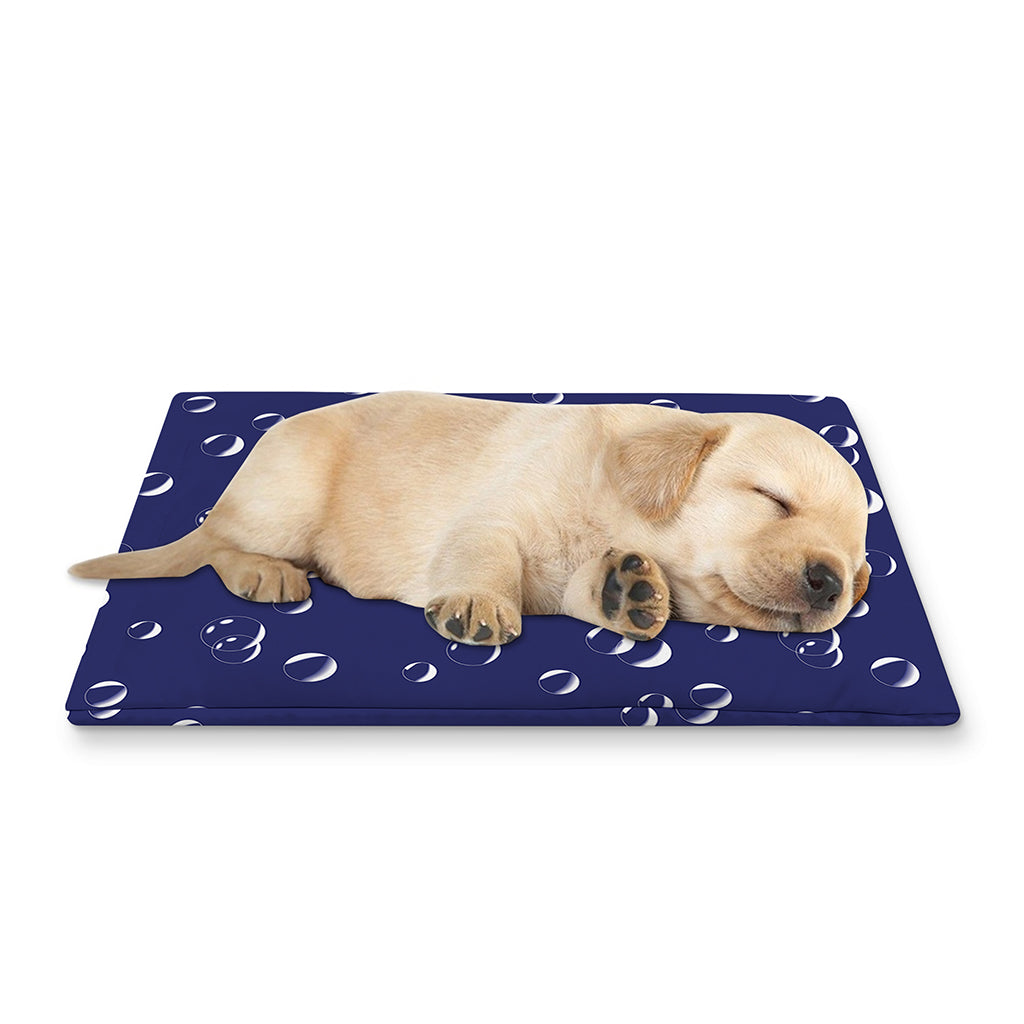 Blue And White Bubble Pattern Print Pet Cooling Mat Cover