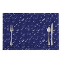 Blue And White Bubble Pattern Print Placemat