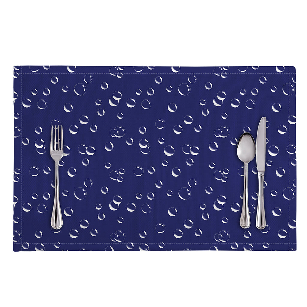 Blue And White Bubble Pattern Print Placemat
