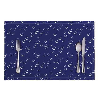Blue And White Bubble Pattern Print Placemat