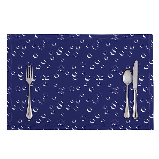 Blue And White Bubble Pattern Print Placemat