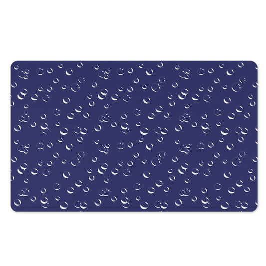 Blue And White Bubble Pattern Print Polyester Doormat