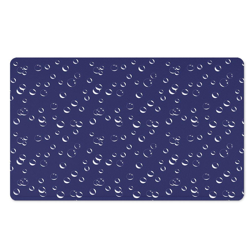 Blue And White Bubble Pattern Print Polyester Doormat