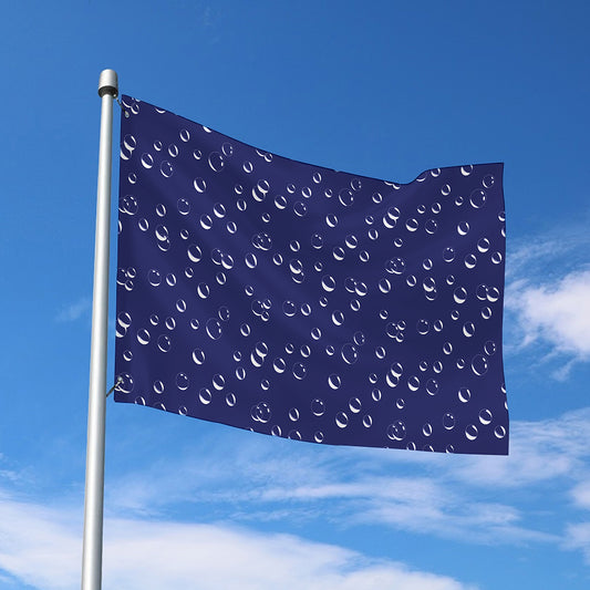 Blue And White Bubble Pattern Print Polyester Flag