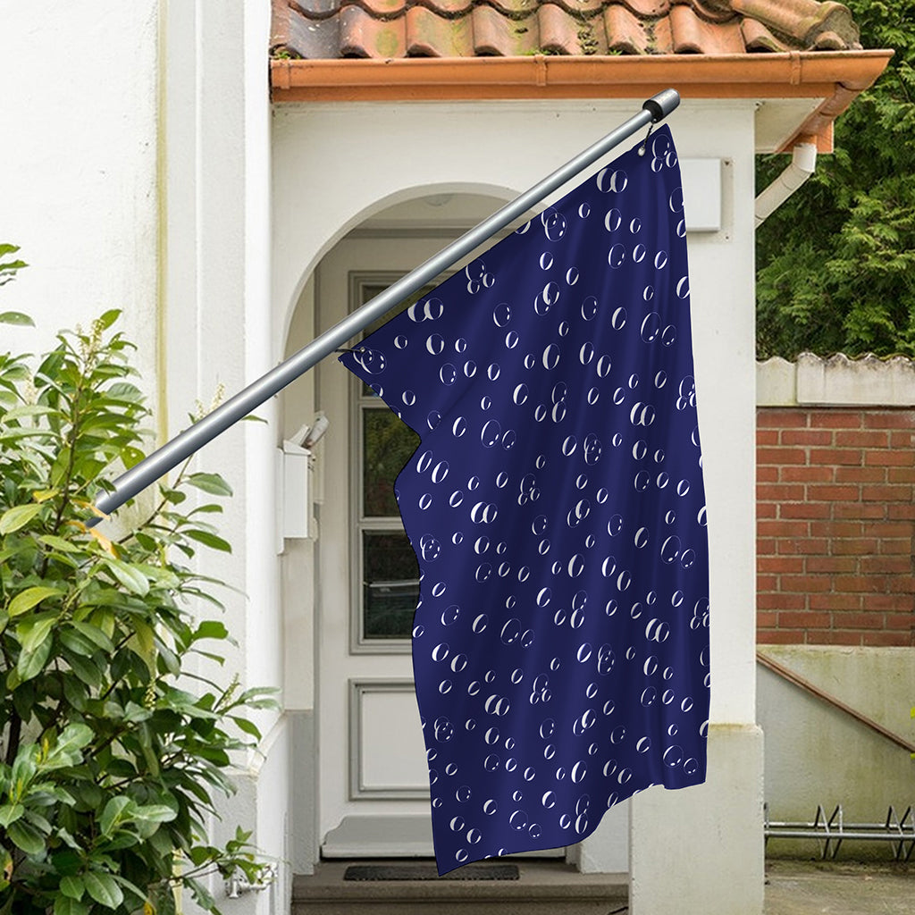 Blue And White Bubble Pattern Print Polyester Flag