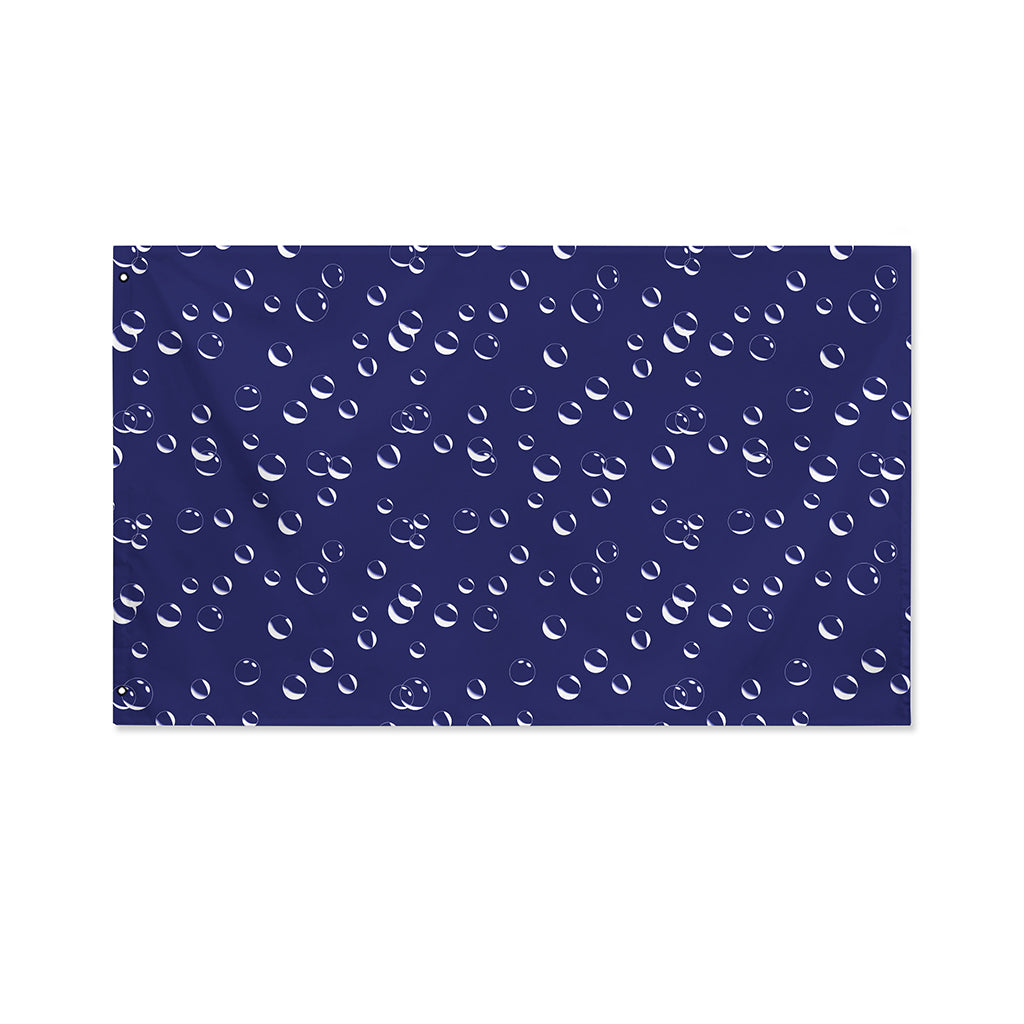 Blue And White Bubble Pattern Print Polyester Flag