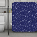 Blue And White Bubble Pattern Print Polyester Shower Curtain