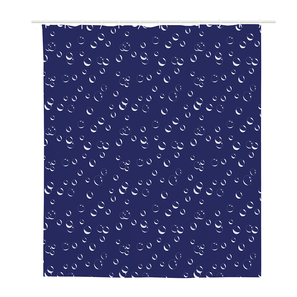 Blue And White Bubble Pattern Print Polyester Shower Curtain