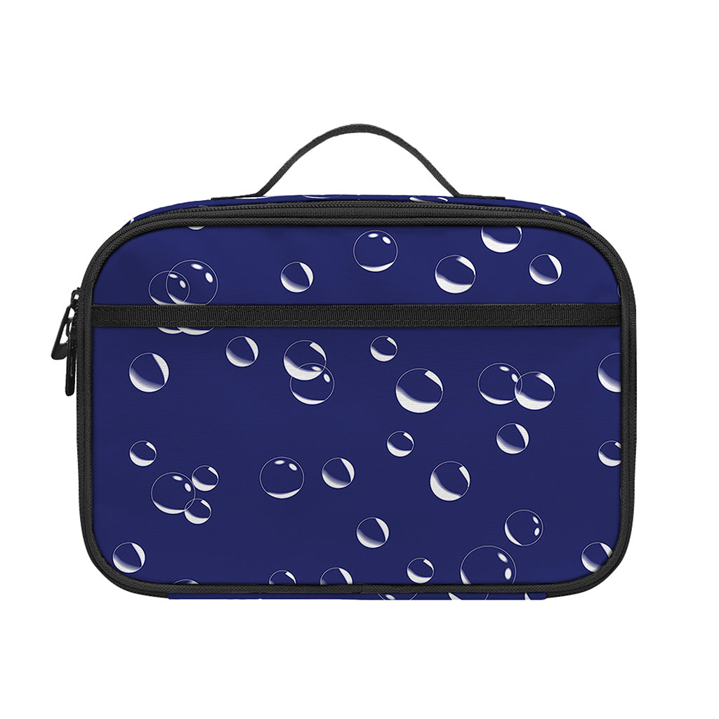 Blue And White Bubble Pattern Print Portable Lunch Bag