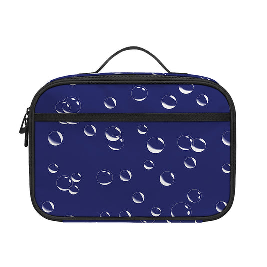 Blue And White Bubble Pattern Print Portable Lunch Bag