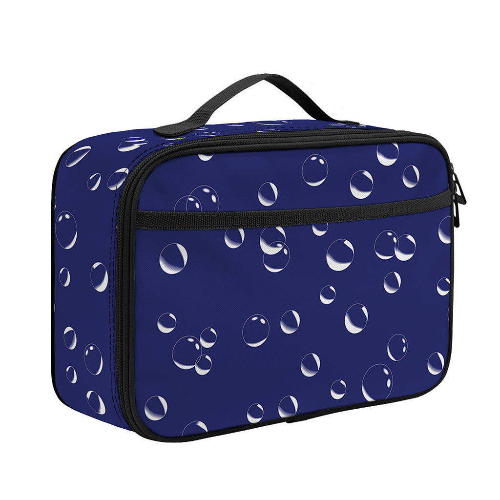 Blue And White Bubble Pattern Print Portable Lunch Bag