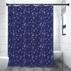 Blue And White Bubble Pattern Print Premium Shower Curtain