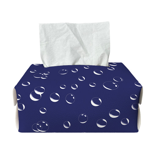 Blue And White Bubble Pattern Print Rectangle Tissue Box Cover